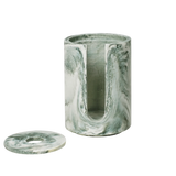 ferm LIVING | Mist Cotton Pad Holder - Emerald Off-White