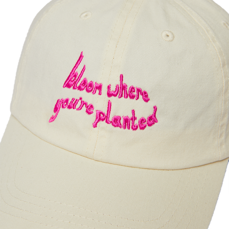 Earl of East | Embroidered Cotton Cap - Bloom Where You're Planted