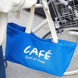Earl of East | Café Market Bag - Café Logo Print - Blue