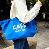 Earl of East | Café Market Bag - Café Logo Print - Blue