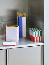 HAY | Tin Container - Slim - Blue and Off-White