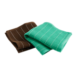 HAY | Canteen Dish Cloth Set of 2 - Chocolate/Emerald Pinstripe
