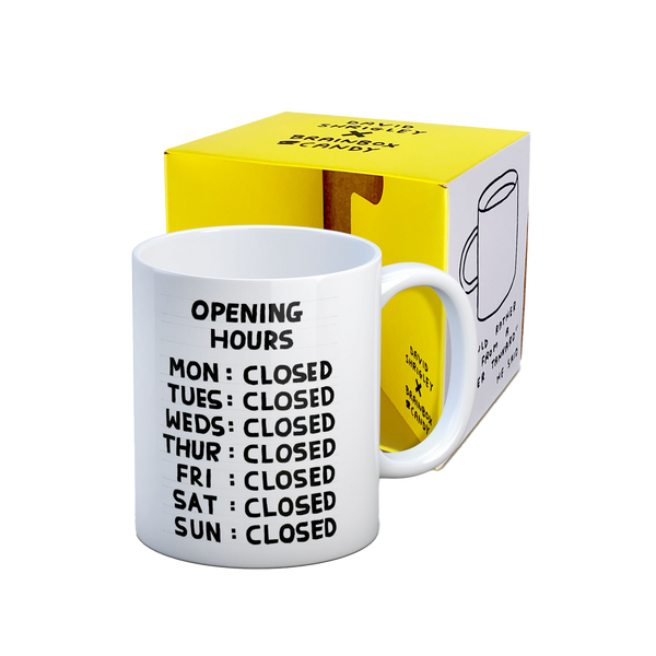 David Shrigley | Opening Hours Mug