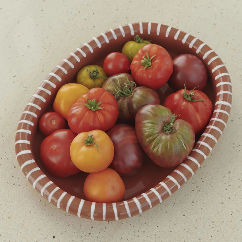 HAY | Barro Oval Dish - Large - Natural with Stripe