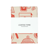 Wrap | Coffee Time Tea Towel - Red/Beige