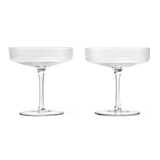 ferm LIVING | Ripple Champagne Saucer - Set of 2 - Clear