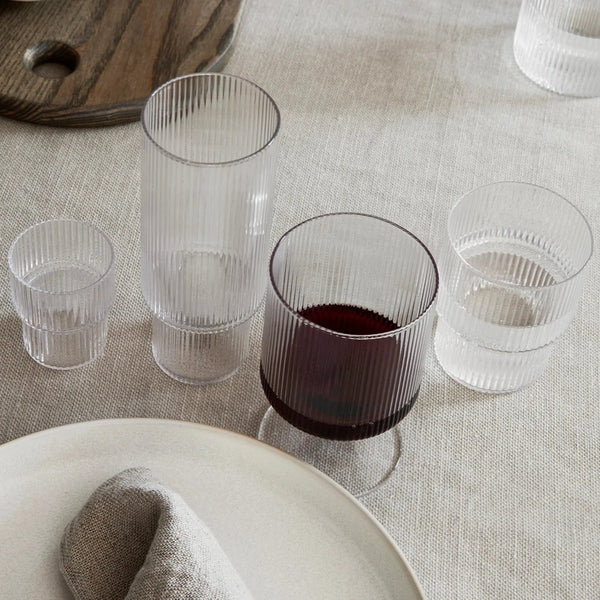 ferm LIVING | Ripple Small Glasses - Set of 4 - Clear