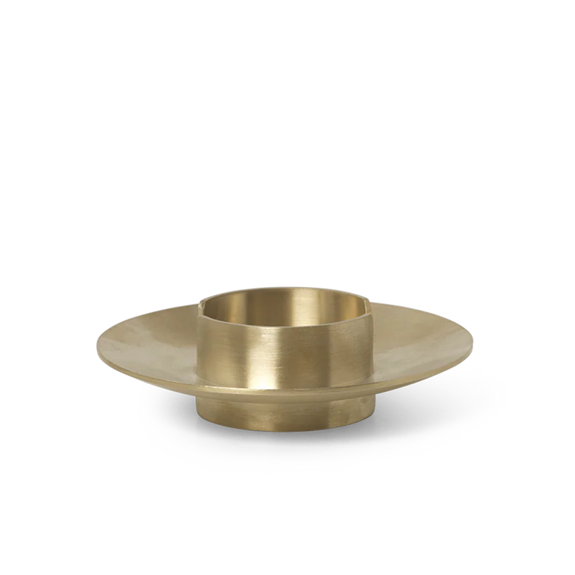 Block Candle Holder, Brass by ferm LIVING