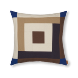 ferm LIVING | Border Patchwork Cushion - Brown & Blue