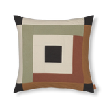 ferm LIVING | Border Patchwork Cushion - Sage & Red Brown