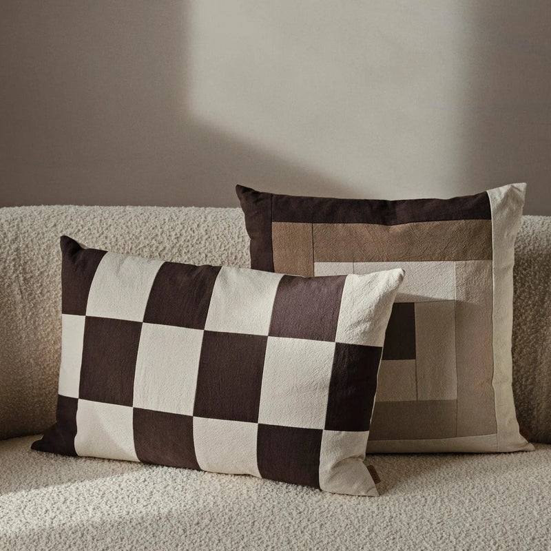 ferm LIVING | Fold Patchwork Cushion - Coffee