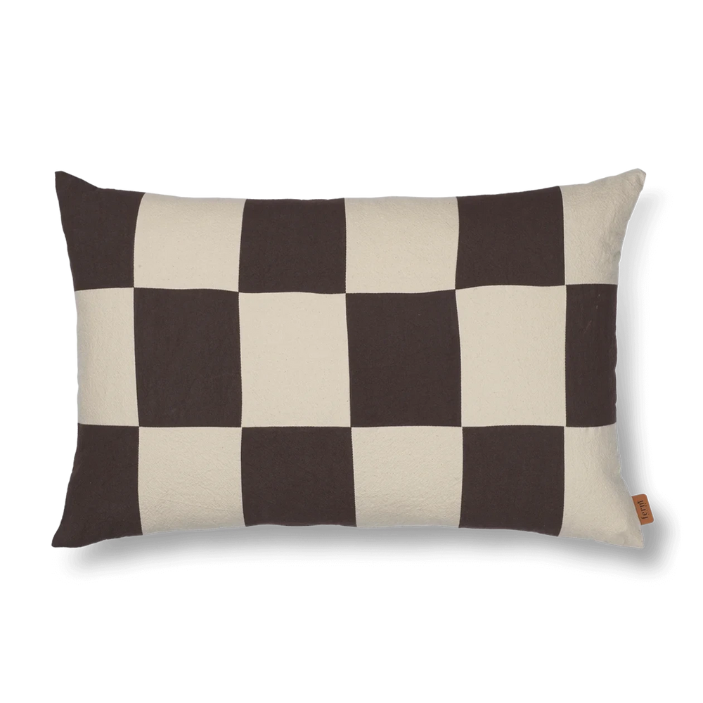 Fold Patchwork Cushion, Coffee by ferm LIVING