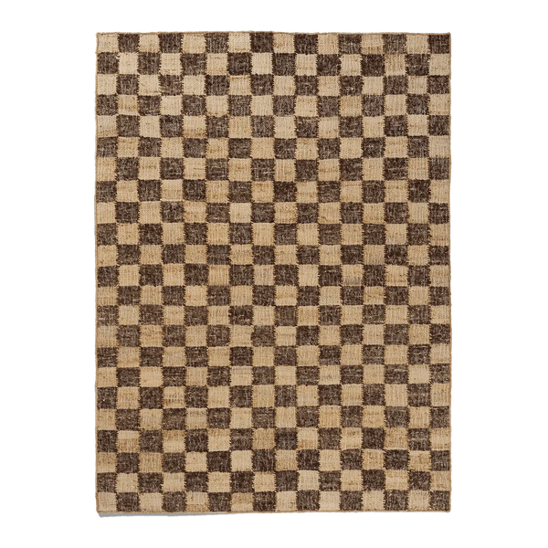 ferm LIVING | Check Wool Jute Rug - Coffee/Natural - 140 x 200cm