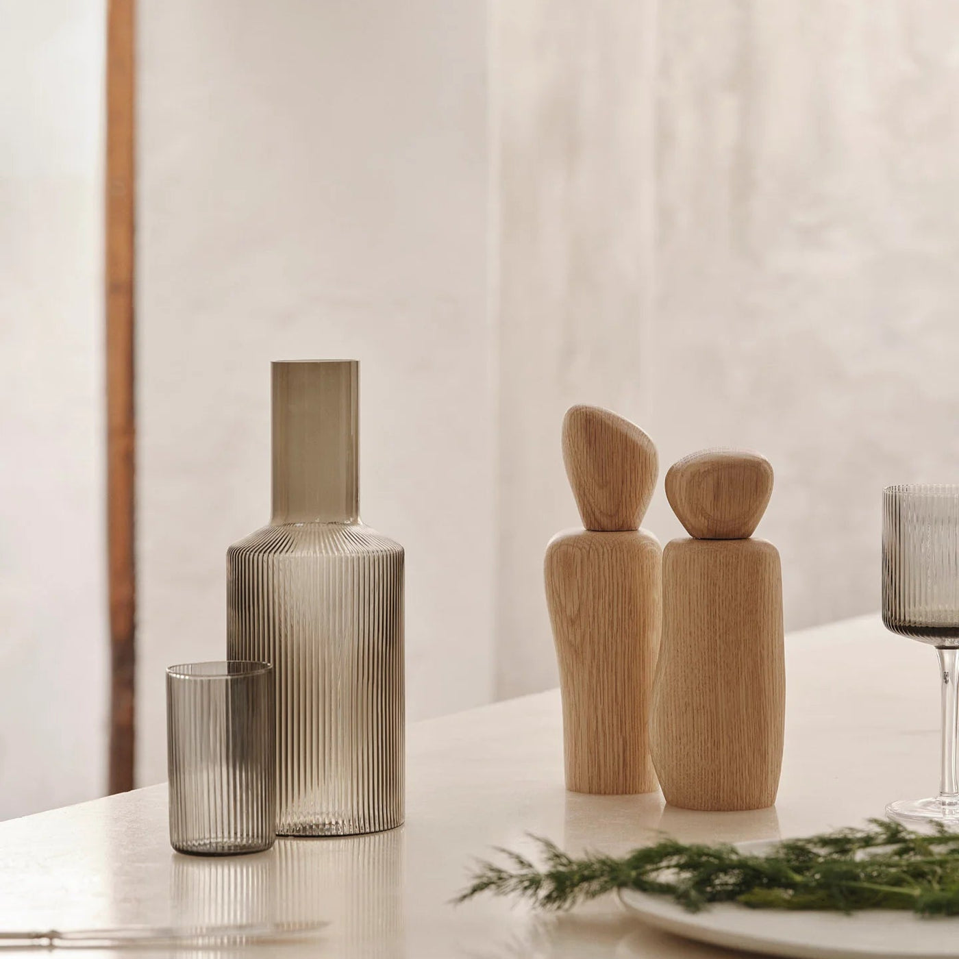 ferm LIVING | Cairn Salt & Pepper Grinder - Light Wood | Earl of East