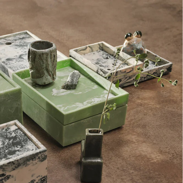 ferm LIVING | Mist Tray - Emerald Off-White - Small