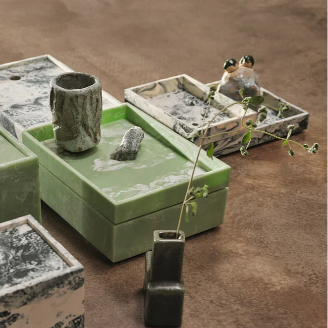 ferm LIVING | Mist Tray - Emerald Off-White - Small