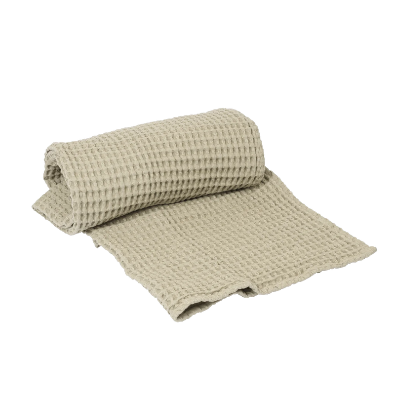  Organic Bath Towel, Light Celedon by ferm LIVING, folded 