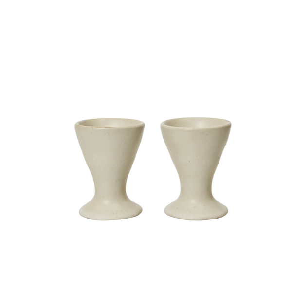 ferm LIVING | Flow Egg Cups - Set of 2 - Off-white Speckle