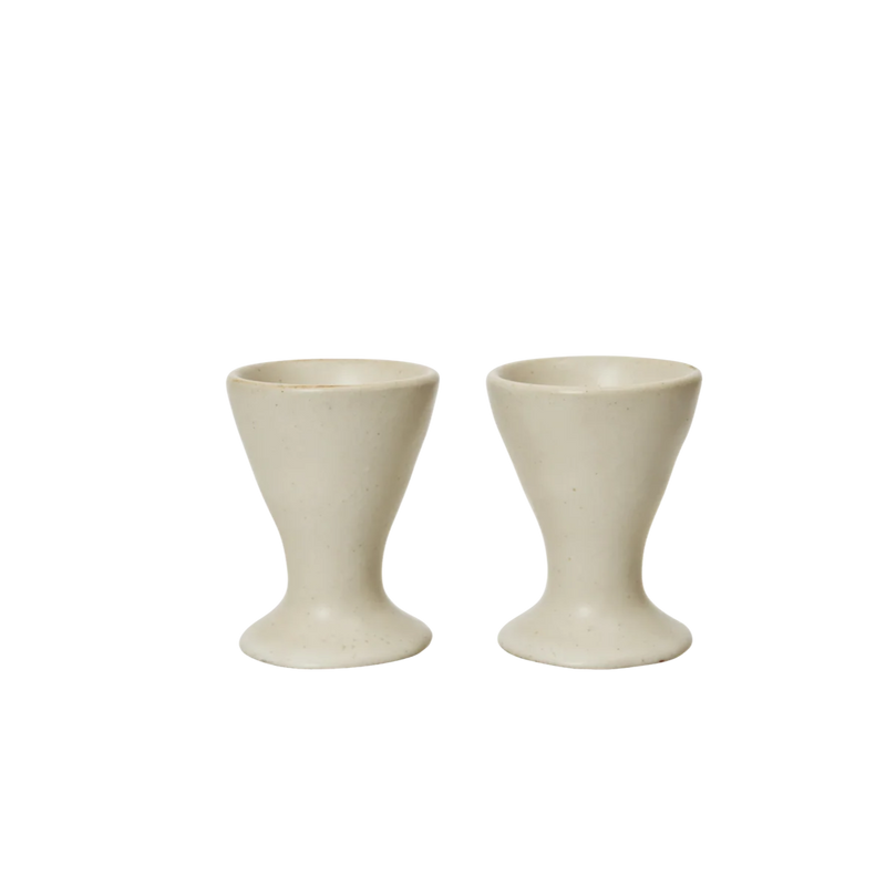 ferm LIVING | Flow Egg Cups - Set of 2 - Off-white Speckle