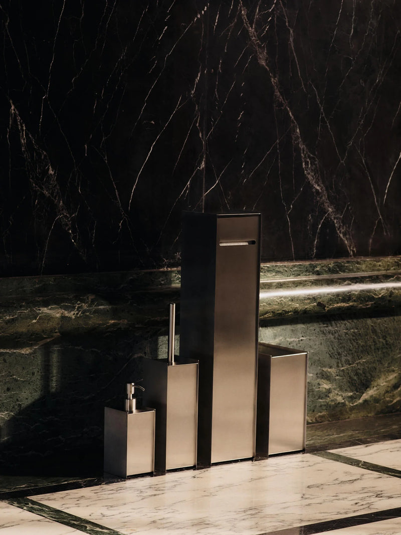 ferm LIVING | Sama Toilet Paper Dispenser - Brushed Stainless Steel