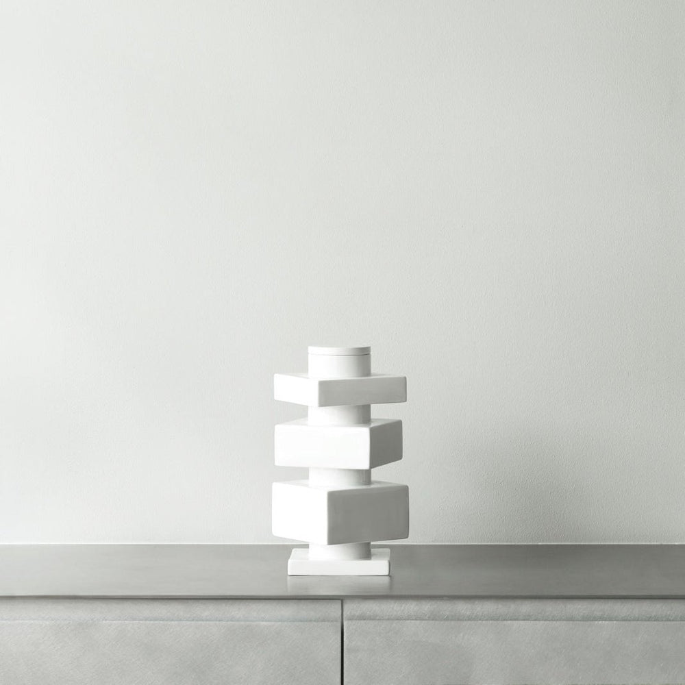 Deko Object Large S4, Snow by Normann Copenhagen, on a shelf