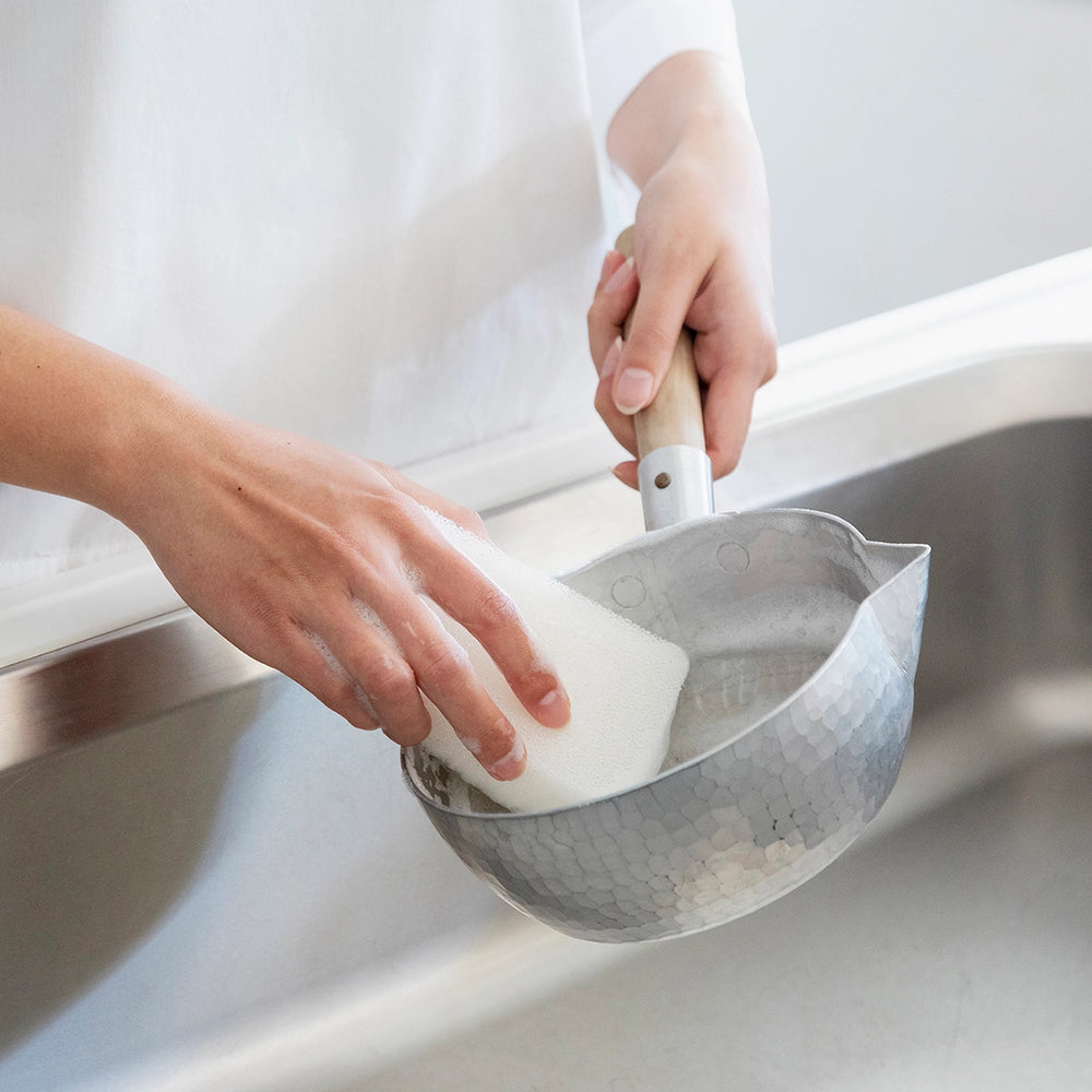 Kamenoko Sponge by Japacolle, being used at a bathroom sink