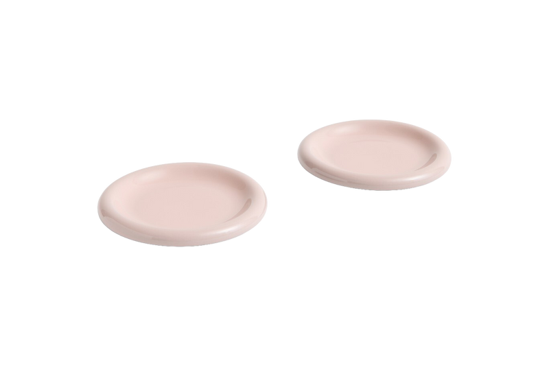  Barro Plate Set of Two, Ø18, Pink by HAY 