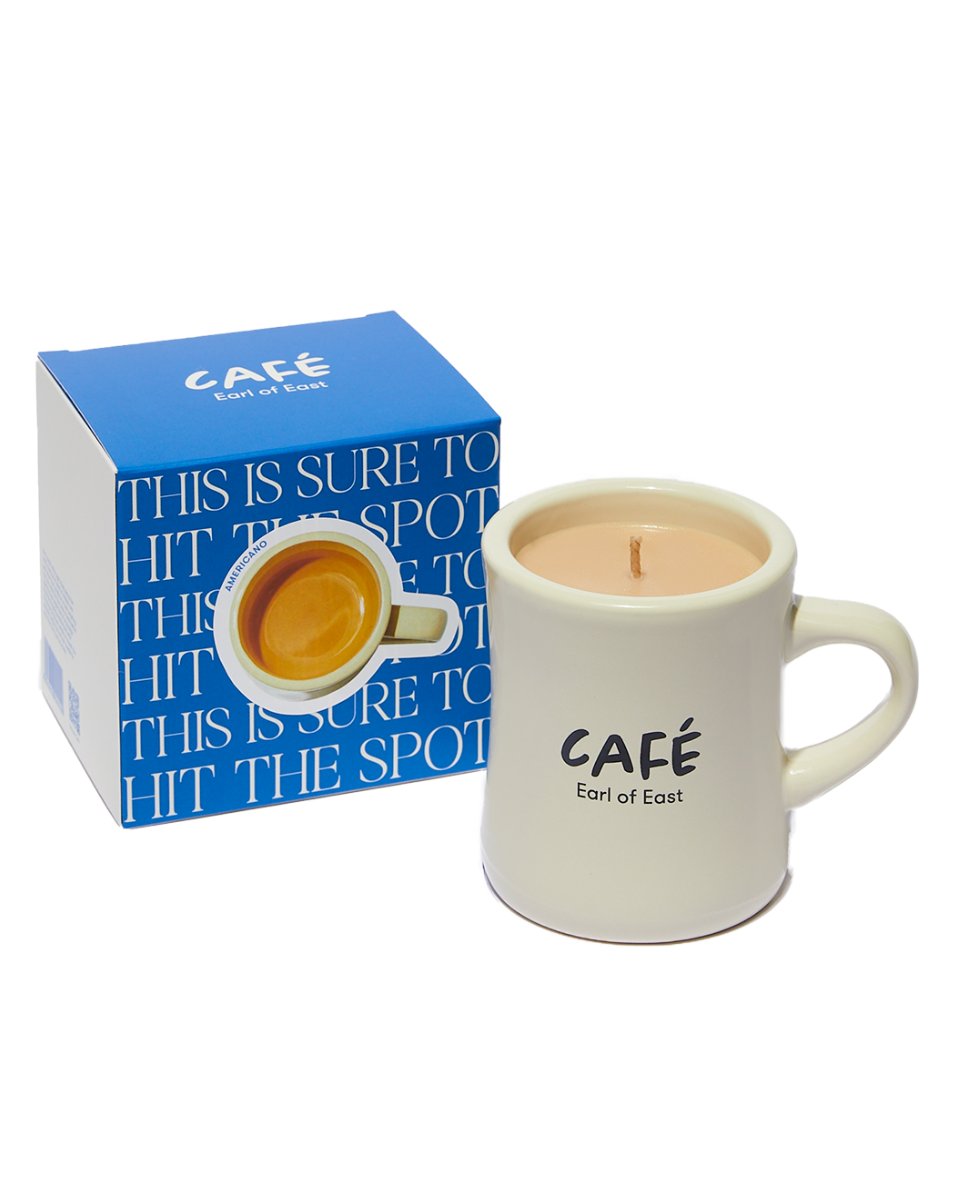 Americano coffee scented candle in reusable ceramic mug by Earl of East