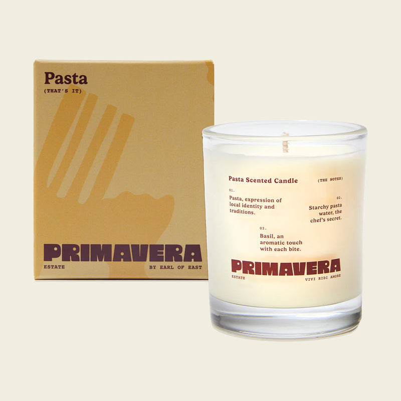  Pasta Scented Candle, 250ml by Earl of East, with its Primavera box 