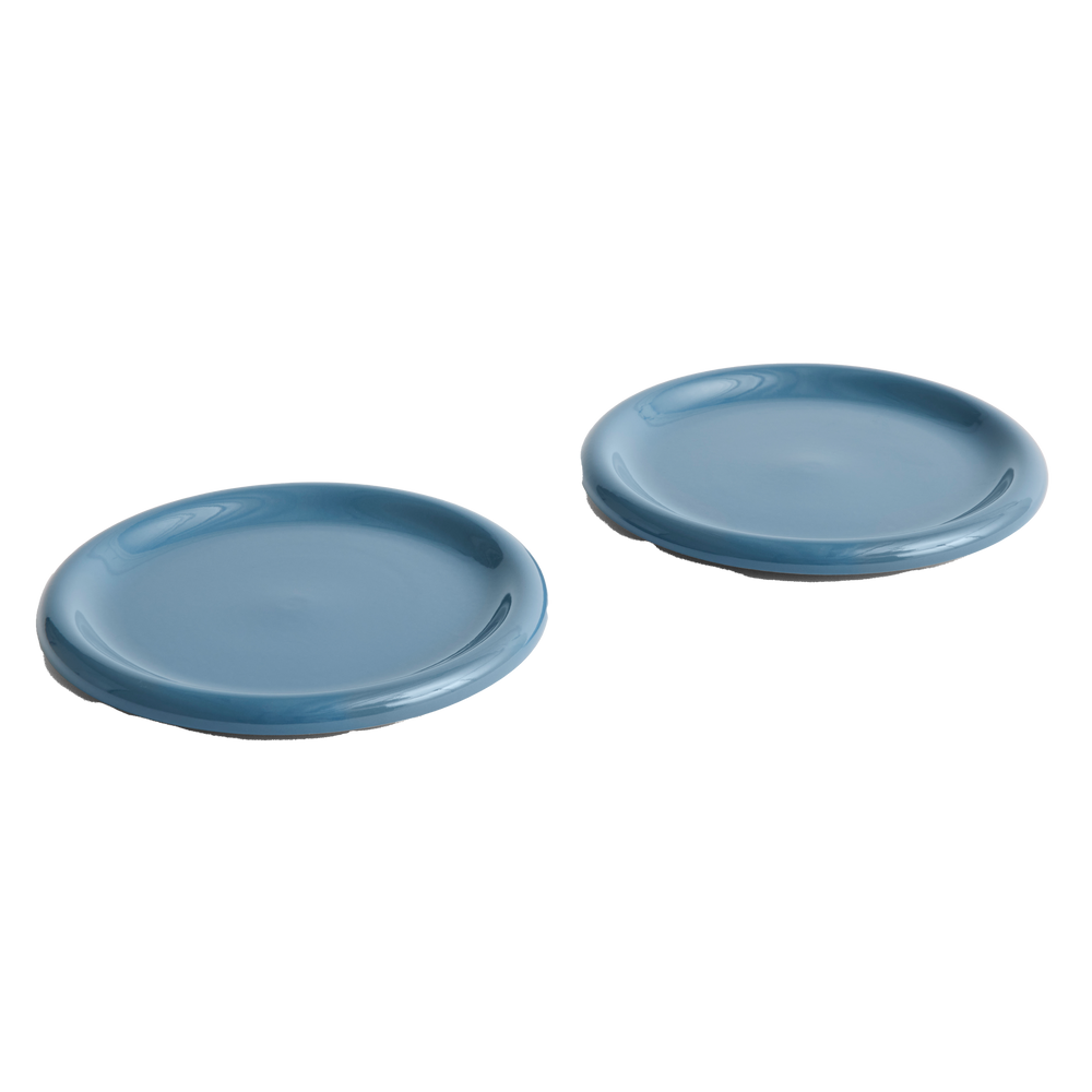 Barro Plate set of 2, Ø24, Dark Blue by HAY
