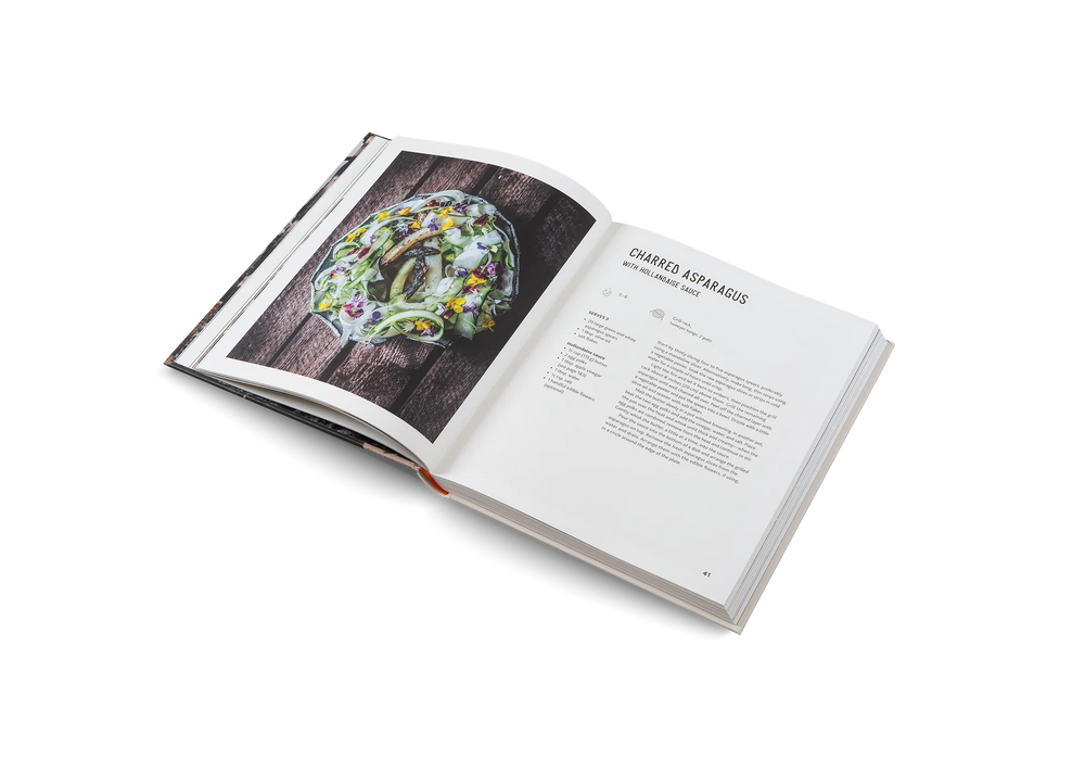 Cooking Greens On Fire, Vegetarian Recipes for the Dutch Oven and Grill by Gestalten, open to a photo spread