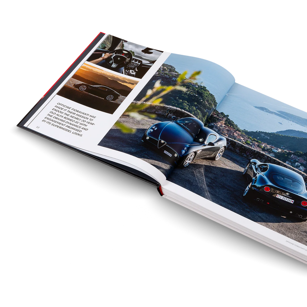 Drive Different Book, Restomods and Iconic Automobiles Reimagined by Gestalten, open to a car photo spread