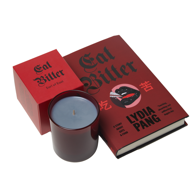  Eat Bitter Book & Bone Broth Candle Set by Earl of East, book and candle together 
