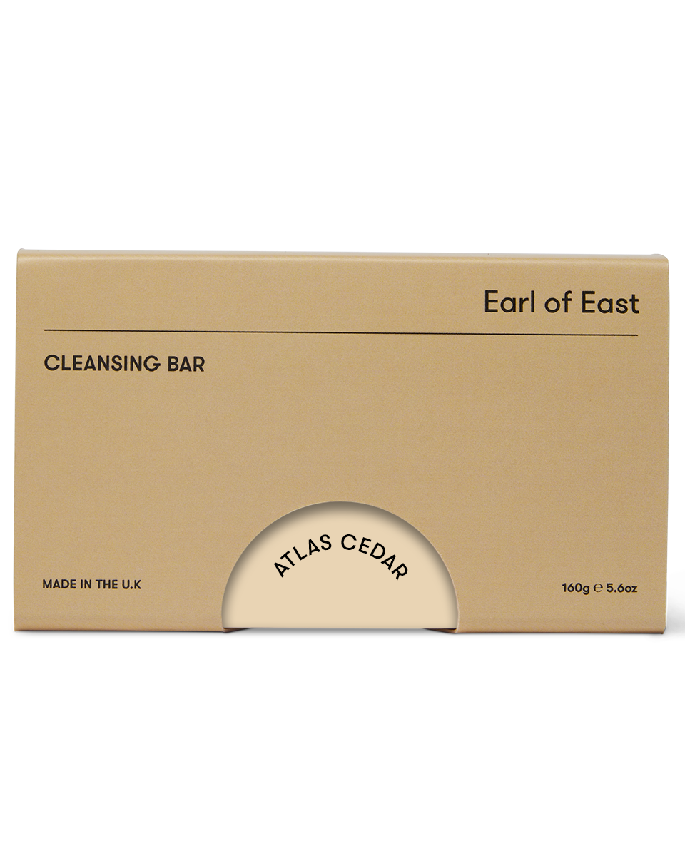 Atlas Cedar Cleansing Bar Soap 160g by Earl of East in recyclable paper packaging
