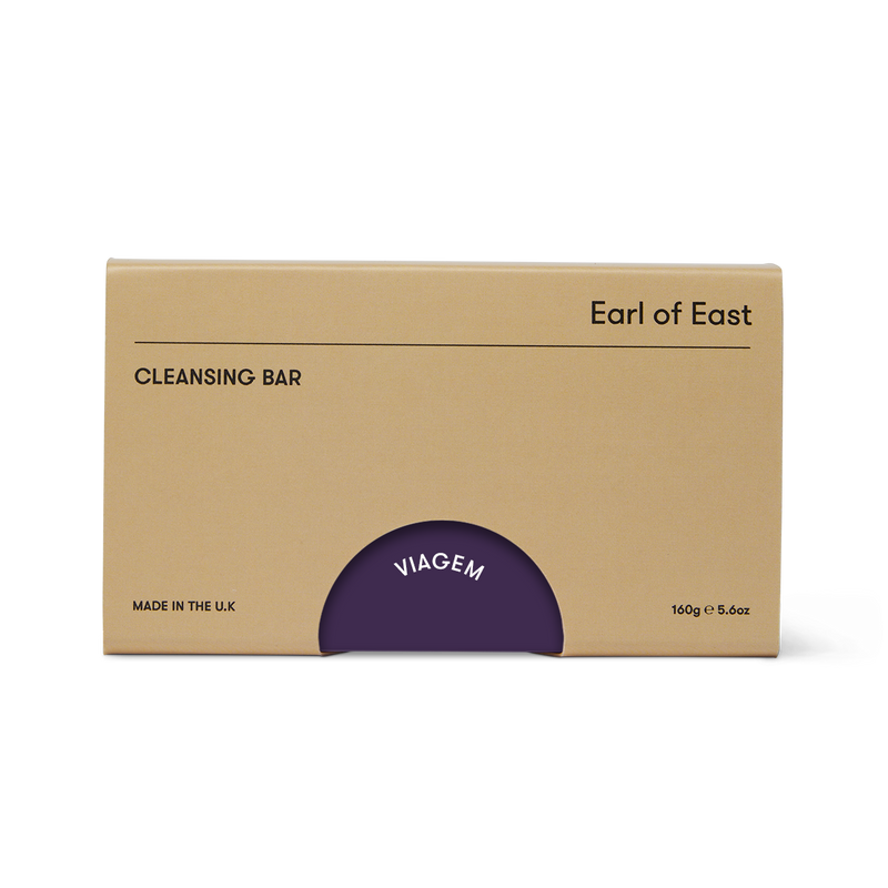 Earl of East Viagem Cleansing Soap Bar - A rectangular 160g soap bar in luxury packaging