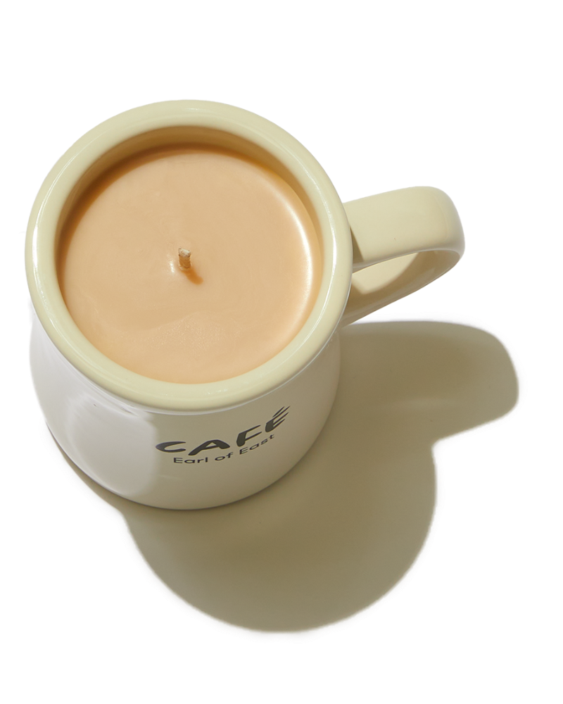 Americano Scented Candle in Mug, 300ml by Earl of East, seen from above showing the wax