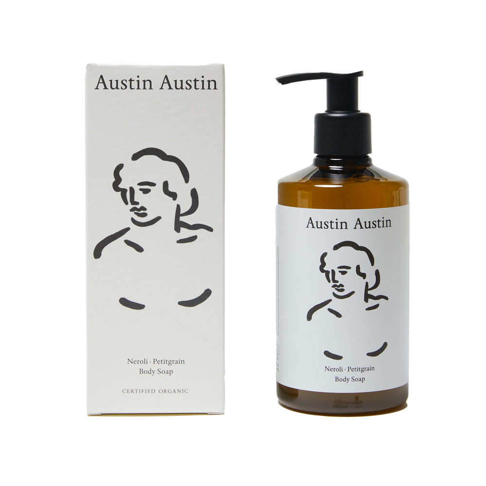 Neroli & Petitgrain Body Soap, 300ml by Austin Austin, with its box