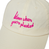 Earl of East | Embroidered Cotton Cap - Bloom Where You're Planted