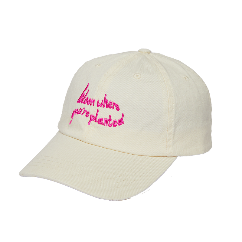 Earl of East | Embroidered Cotton Cap - Bloom Where You're Planted
