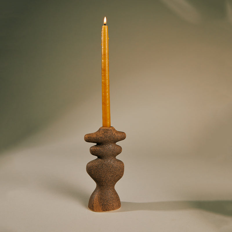 ferm LIVING | Yara Candle Holder - Large - Dark Sand