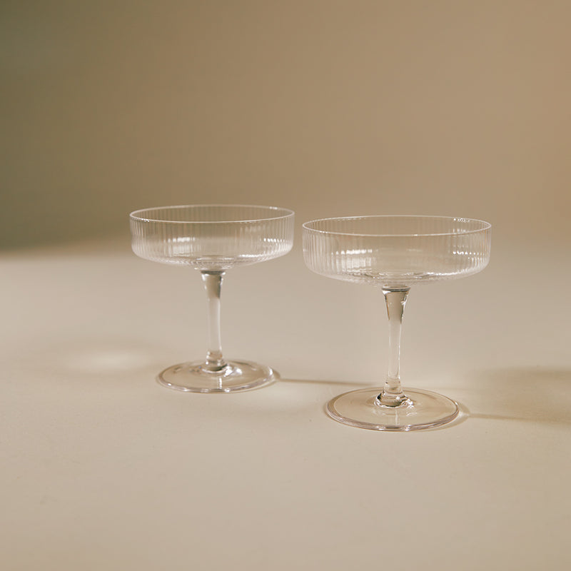 ferm LIVING | Ripple Champagne Saucer - Set of 2 - Clear