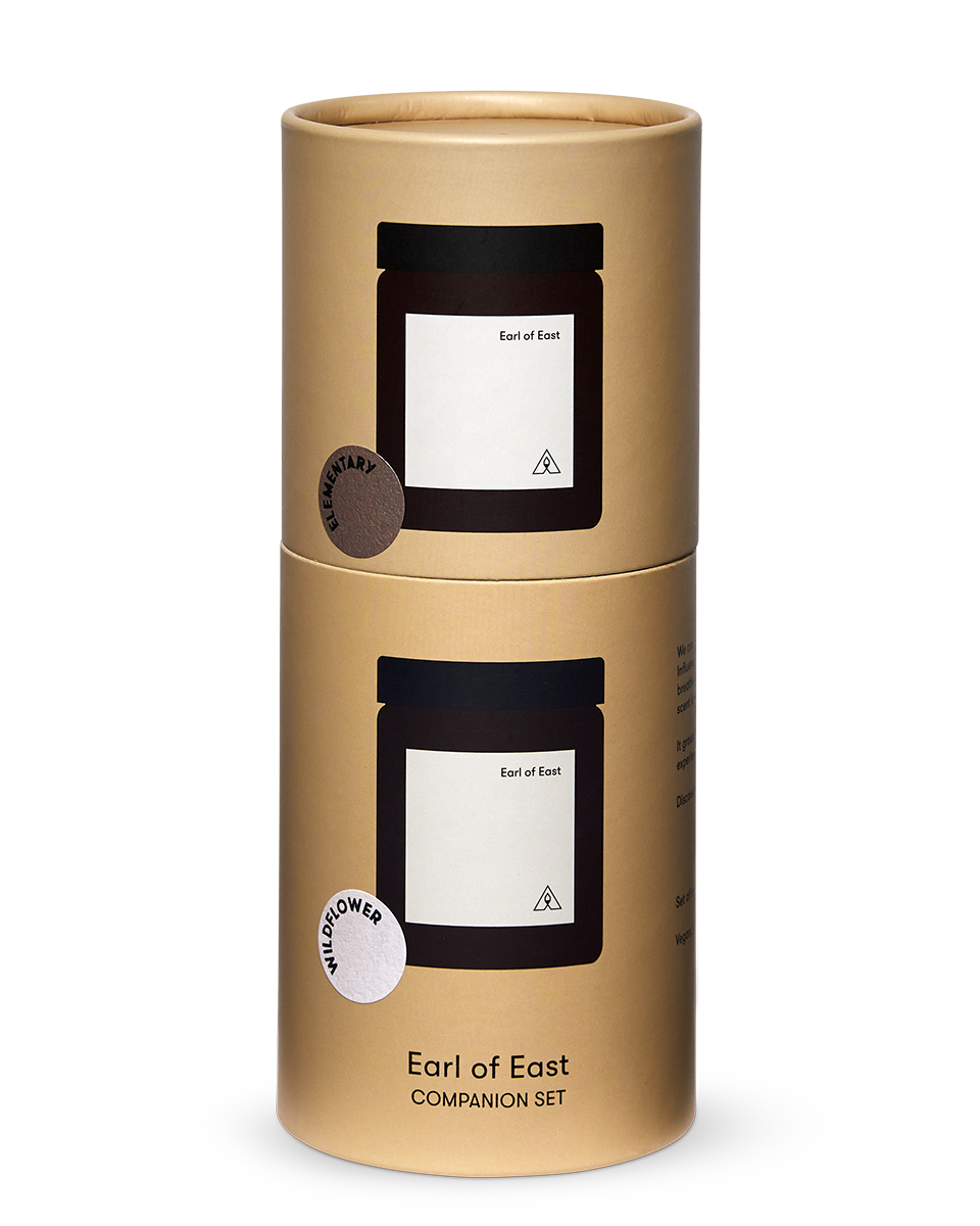 Nostalgic Candle Companion Set by Earl of East with Elementary and Wildflower 170ml scented candles