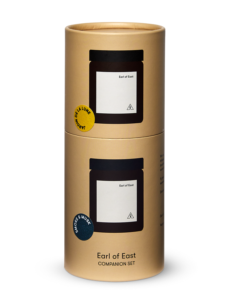  Opulent Candle Companion Set by Earl of East with Jardin de la Lune and Smoke & Musk 170ml scented candles 