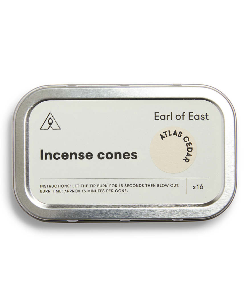 Atlas Cedar Incense Cones by Earl of East in recyclable aluminium tin