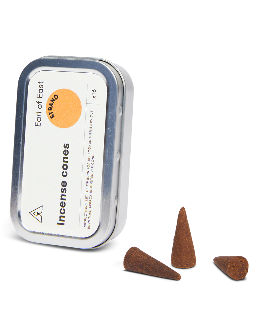Strand Incense Cones by Earl of East in recyclable aluminium tin