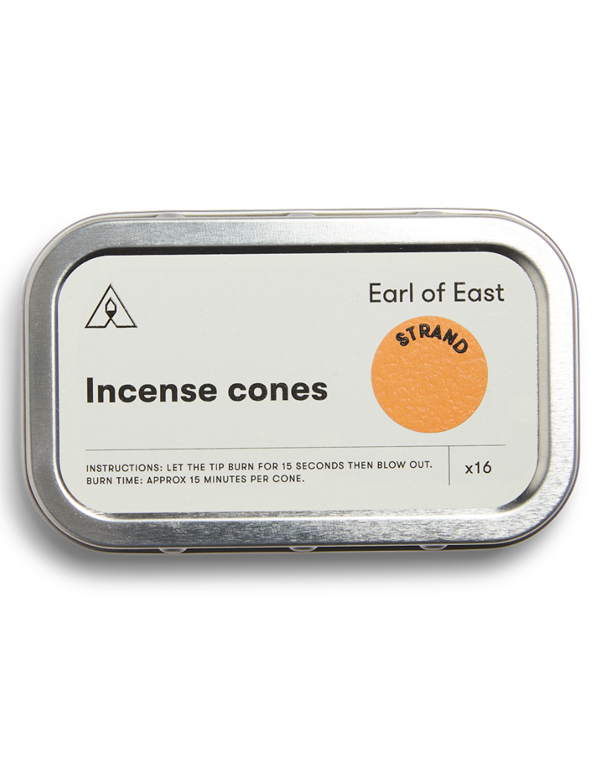 Strand Incense Cones by Earl of East in recyclable aluminium tin
