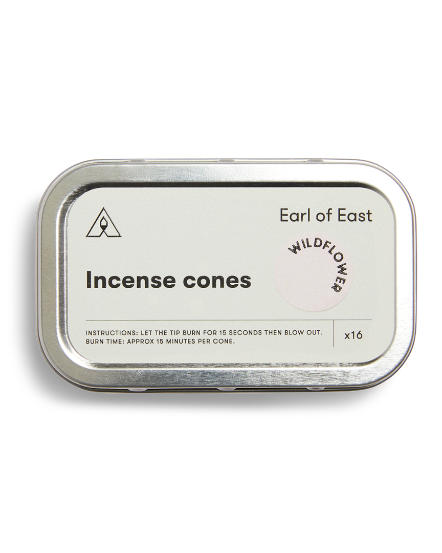Wildflower Incense Cones by Earl of East in recyclable aluminium tin