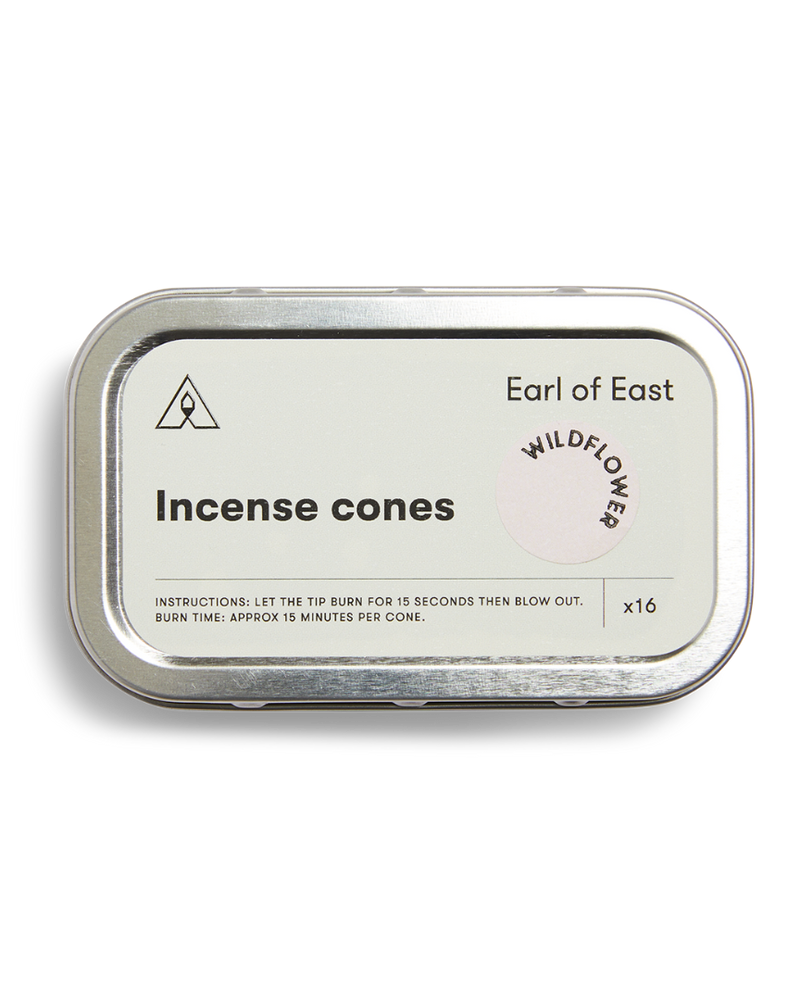  Wildflower Incense Cones by Earl of East in recyclable aluminium tin 