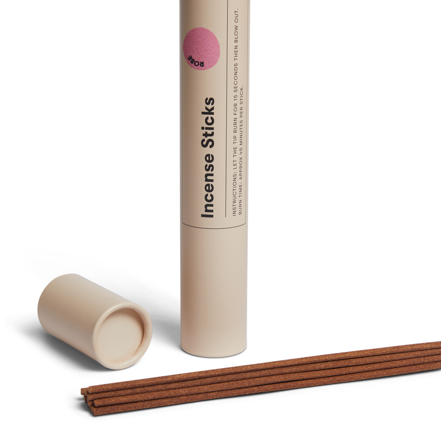 Incense Sticks, Rose by Earl of East, tube with sticks out