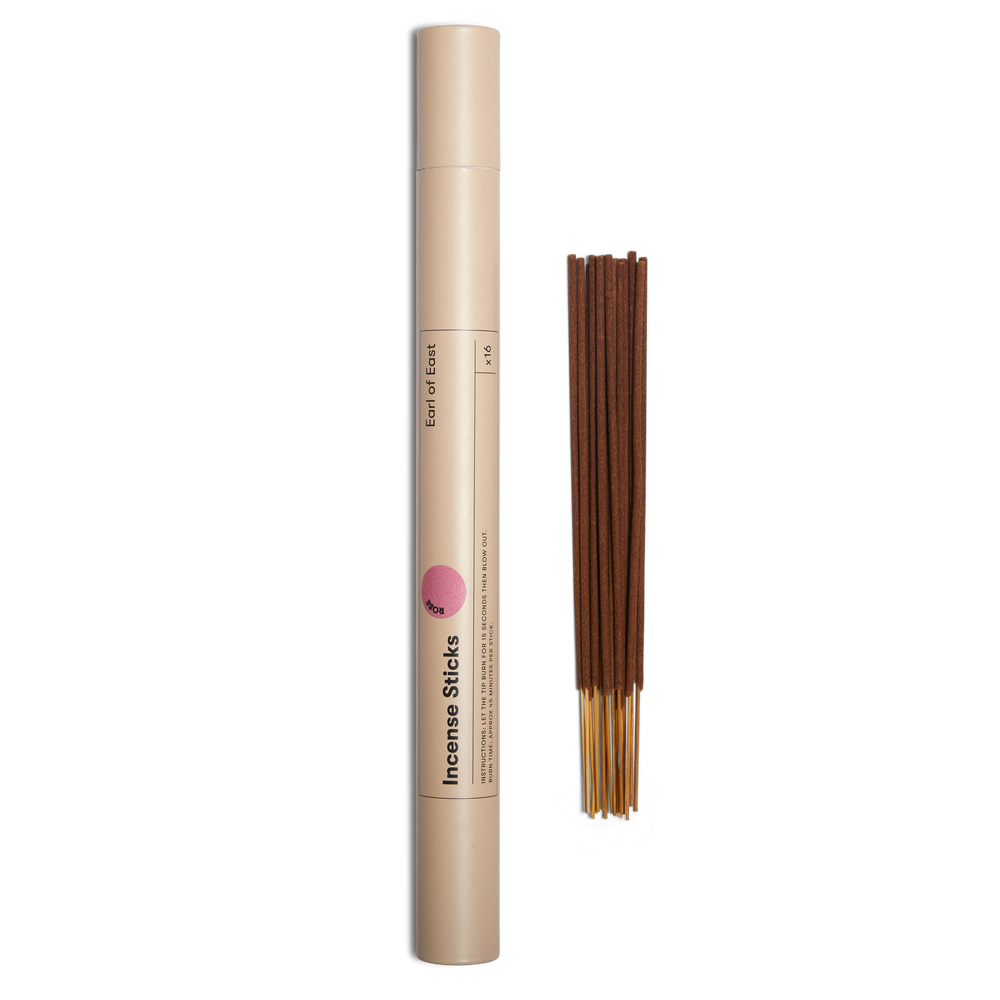 Incense Sticks, Rose by Earl of East, tube with sticks out